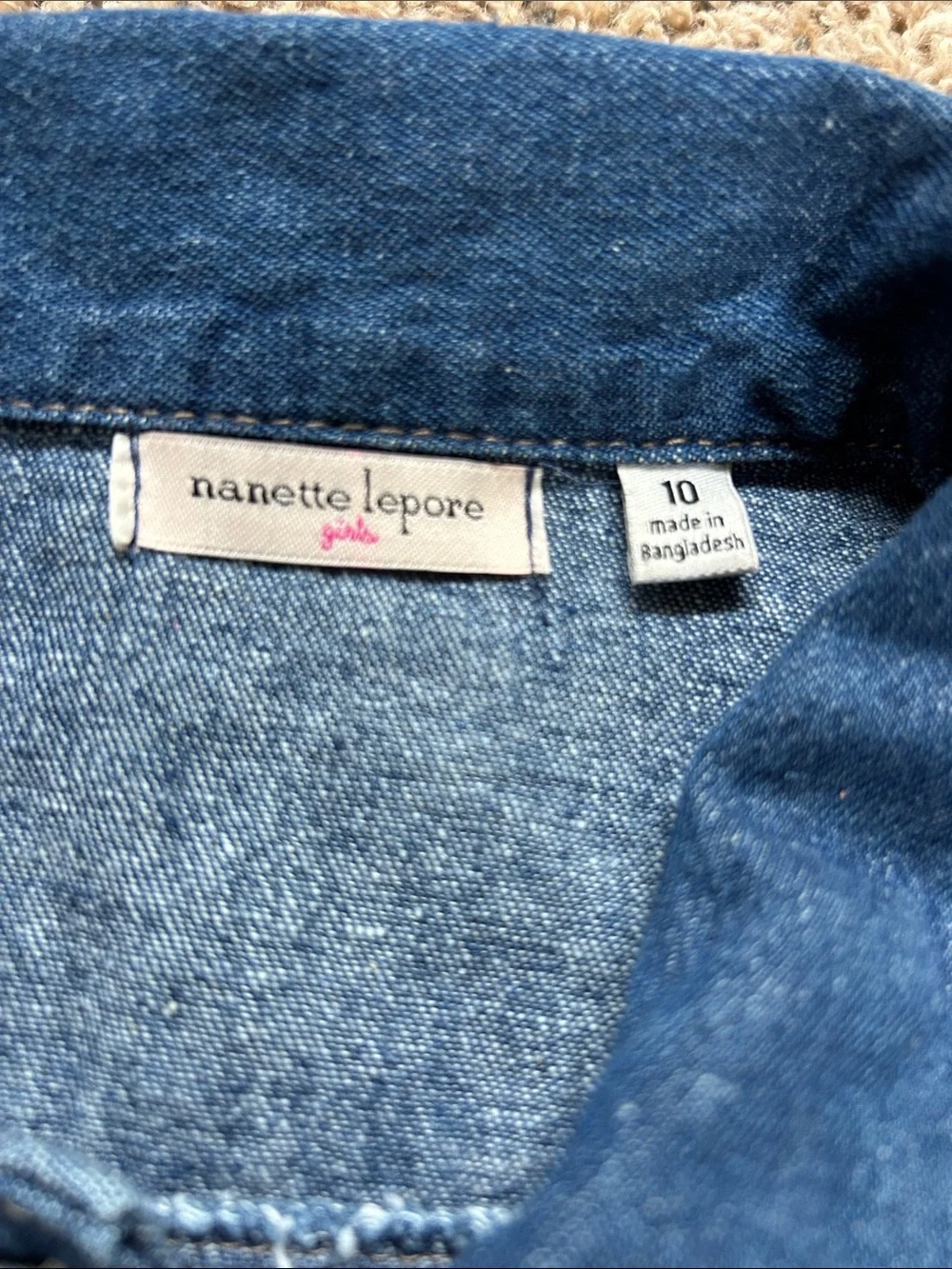 Nanette Lepore Dark Blue Denim Jacket with Ruffle Trim